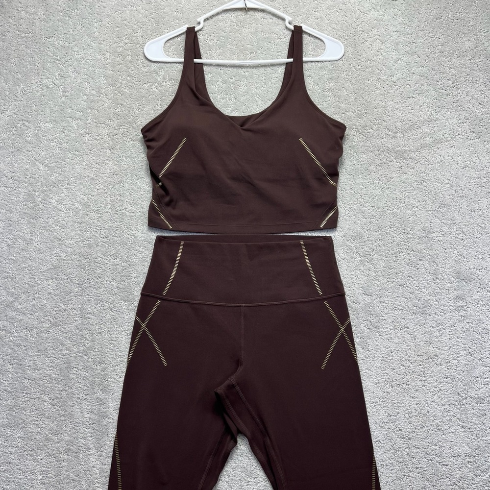 Lululemon Align Tank Top and Leggings Set Size 10 Brown Special Edition Yoga